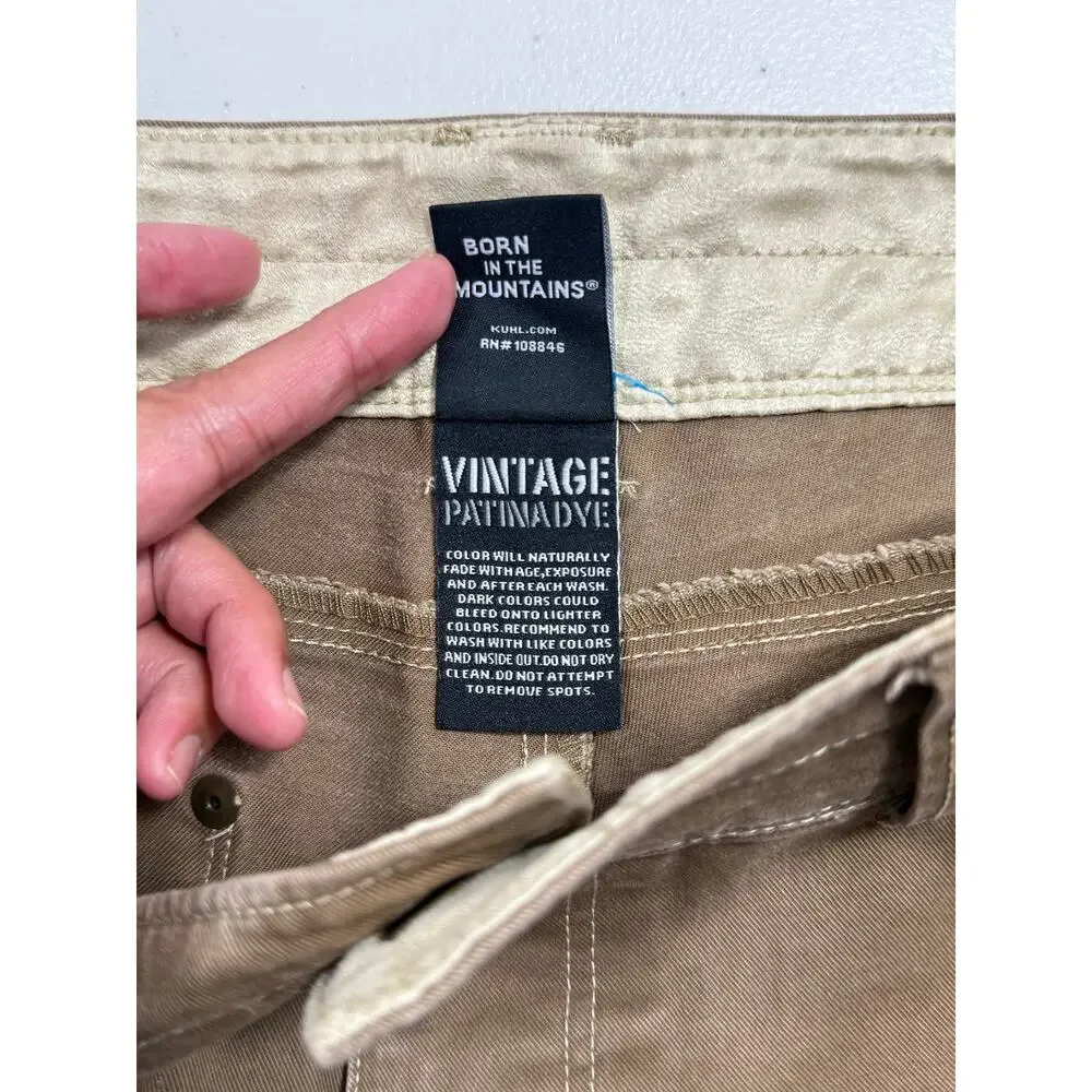 KUHL Rydr Pants Men’s 34x30 Brown Tan Patina Outdoor Hiking Gorpcore